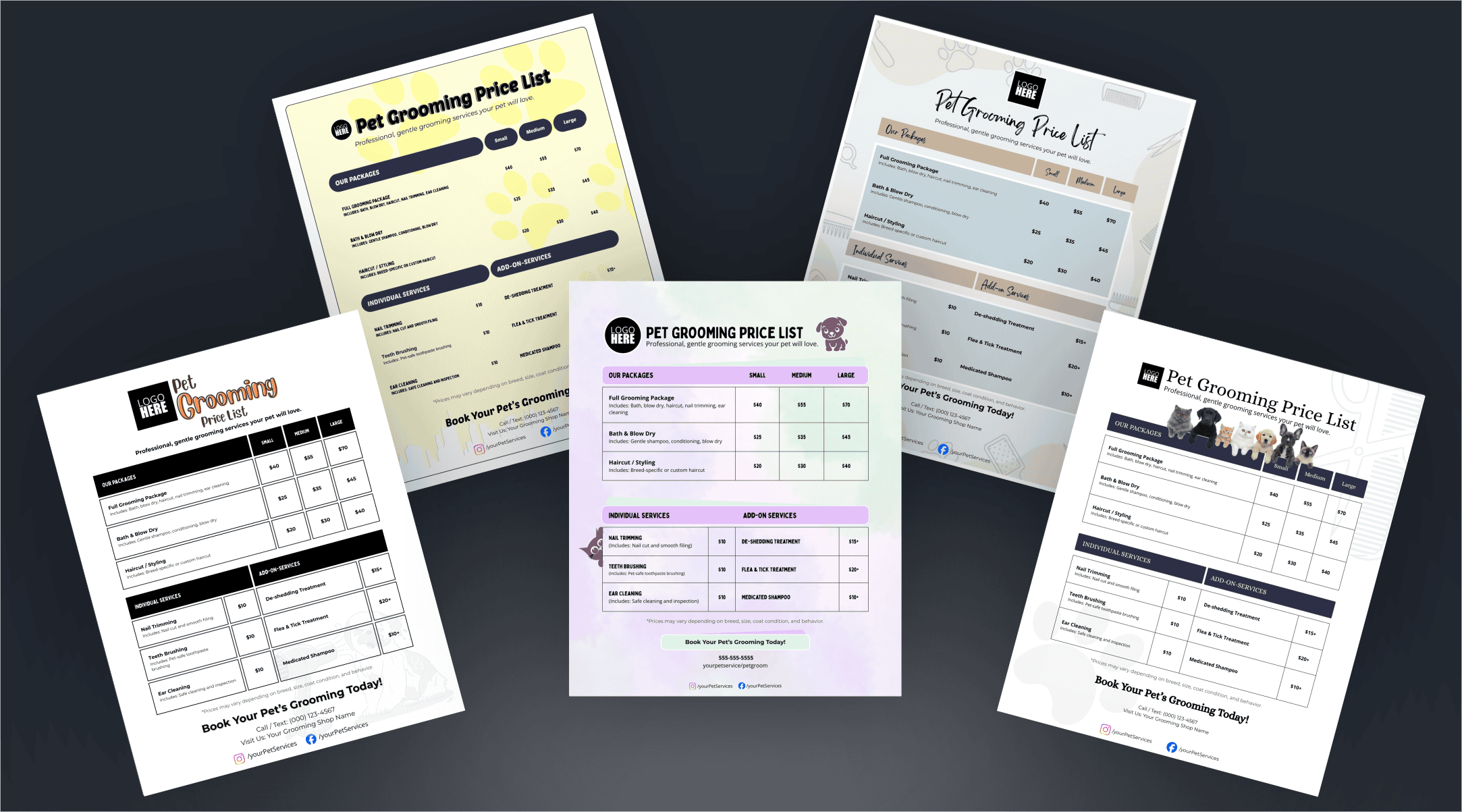 Canva-Pet-Grooming-Price-List-Templates